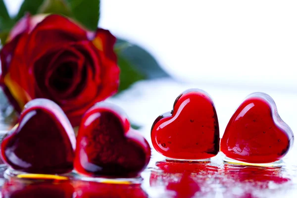 Rose och hjärta — Stockfoto