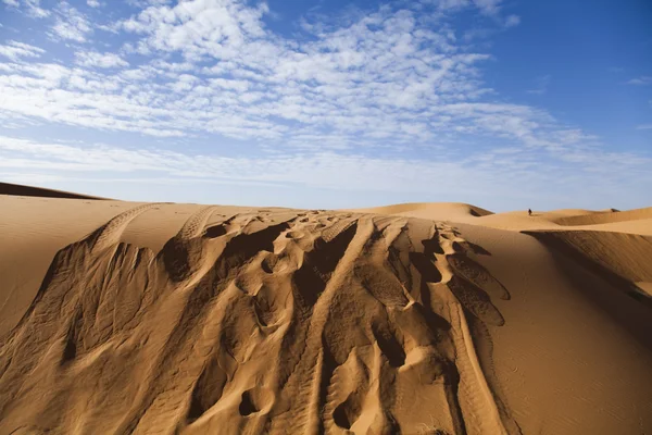 沙漠景观、 梅尔祖加、 摩洛哥 — 图库照片
