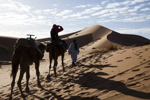 Piasek pustyni wydmy w Maroko, merzouga — Zdjęcie stockowe