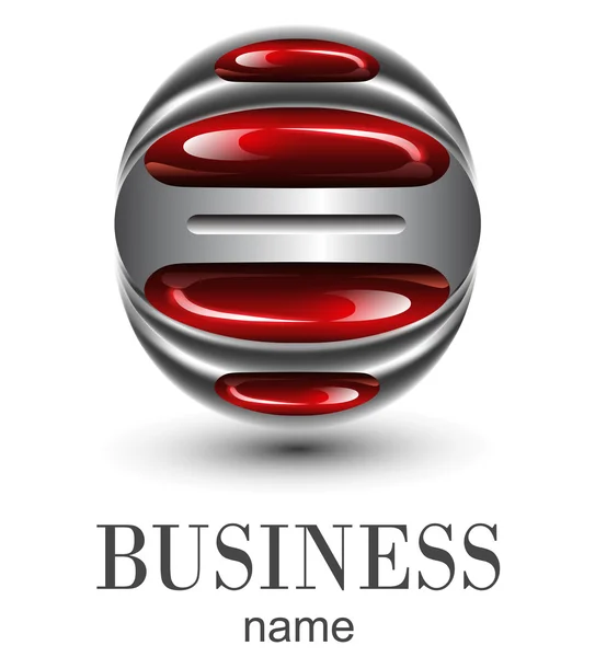 Logo sfera rossa — Vettoriale Stock