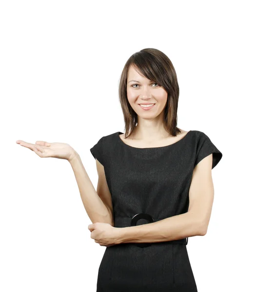 Mulher confiante apresentando informações — Fotografia de Stock