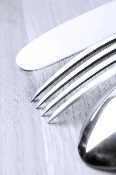 Cuillère, couteau et fourchette — Photo