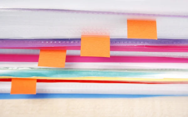 Many files and sticky notes — Stock Photo, Image
