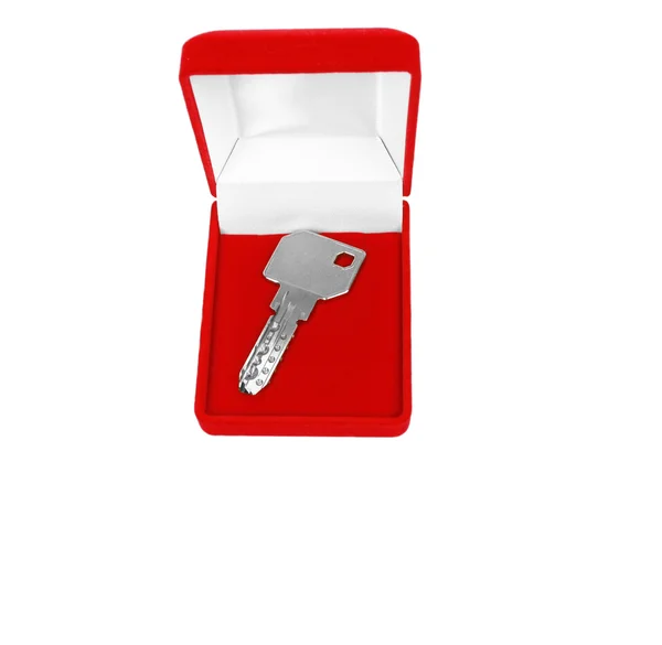 Schlüssel in einer Geschenkbox — Stockfoto