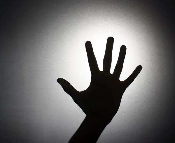 Silhouet van een hand — Stockfoto
