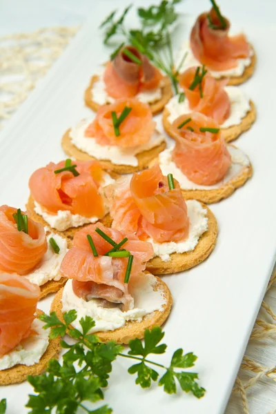Canape with Salmon — Stock Photo, Image
