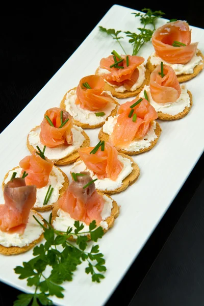 Canape with Salmon — Stock Photo, Image