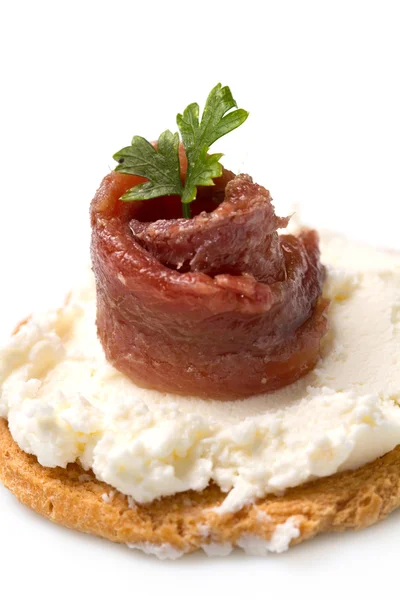 stock image Canapes with anchovy