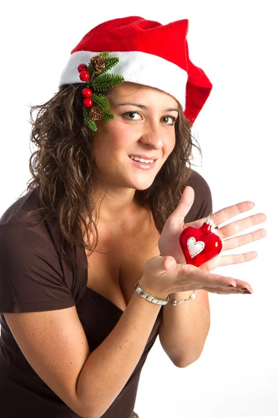 Glad jul kvinna — Stockfoto
