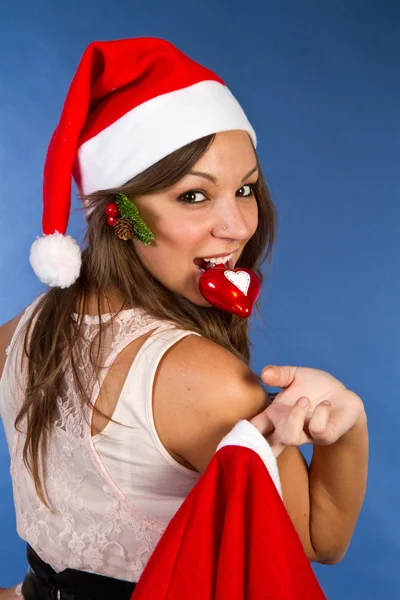 Счастливой рождественской женщины — стоковое фото