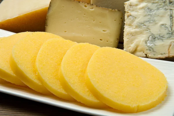 Polenta with cheese — Stock Photo, Image