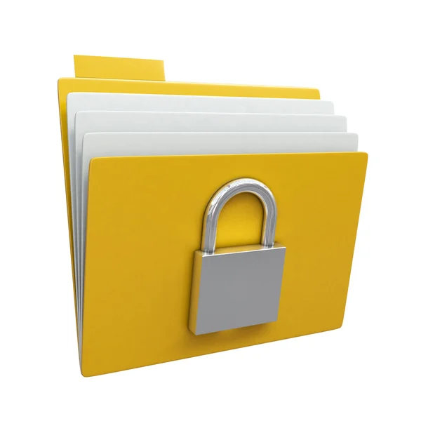 Folder z zamknięta kłódka — Zdjęcie stockowe