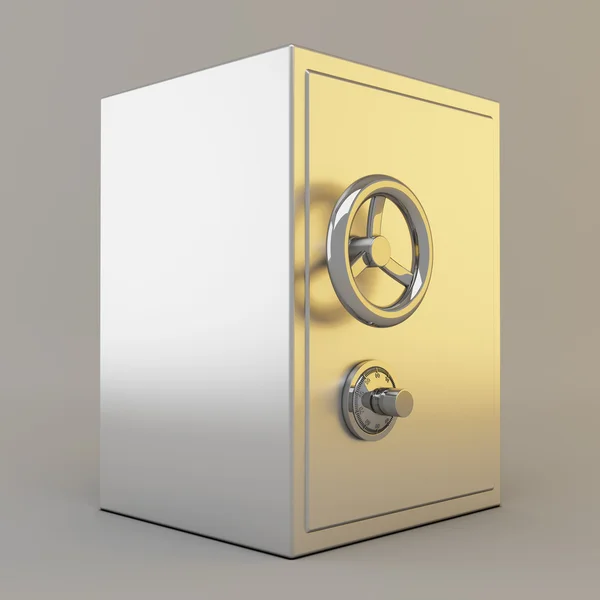 Silver safe with lock — Zdjęcie stockowe