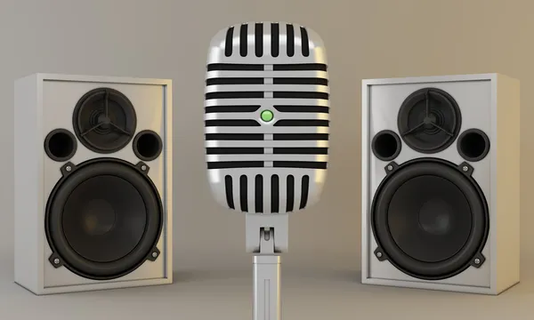 Microfone e alto-falantes — Fotografia de Stock