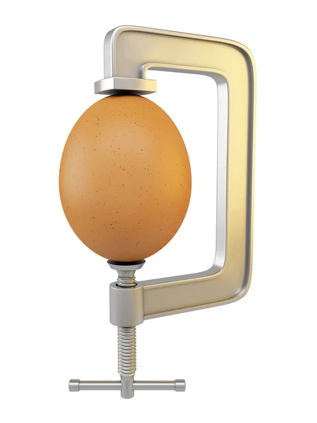 G clamp and egg — Stok fotoğraf
