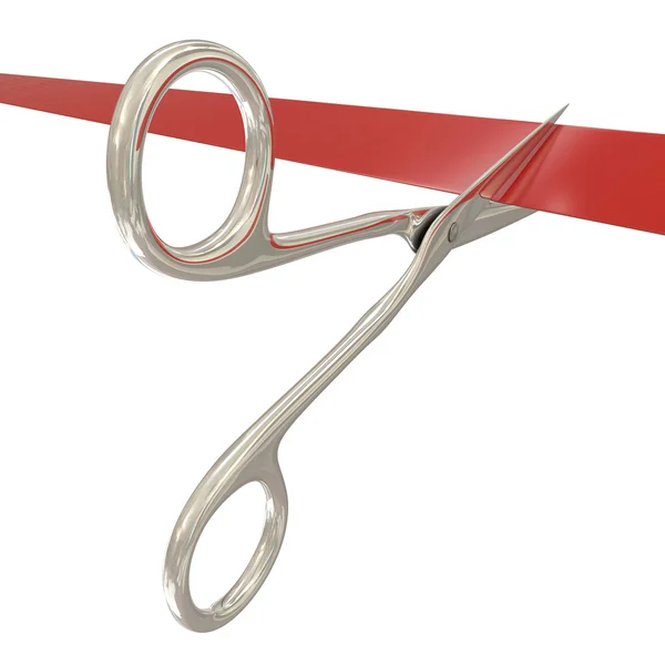 Scissors and red tape — Stock Photo, Image