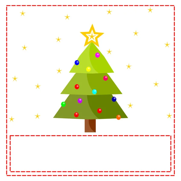 明信片与圣诞树 — 图库照片