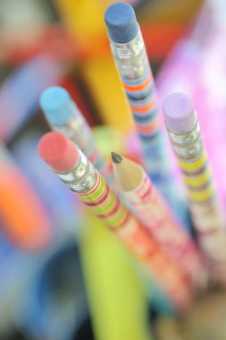 Closeup of colored pencils clipart