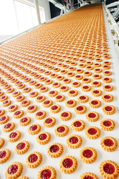 공장에서 생산 쿠키 — 스톡 사진
