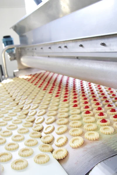 工場での生産のクッキー — ストック写真