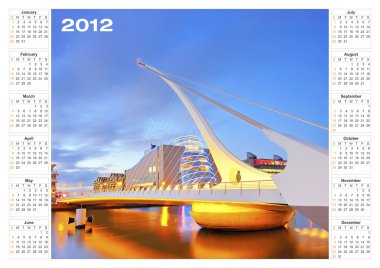 Calendar 2012 architecture clipart