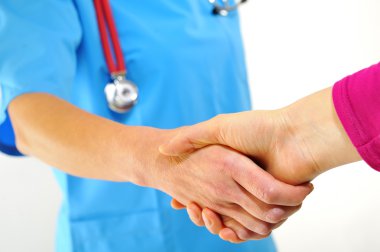 Doctor shaking hands clipart