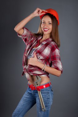 genç güzellik kadın işçi portre