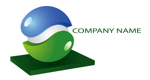 Vector εικονογράφηση πράσινο μπλε λογότυπο — Διανυσματικό Αρχείο