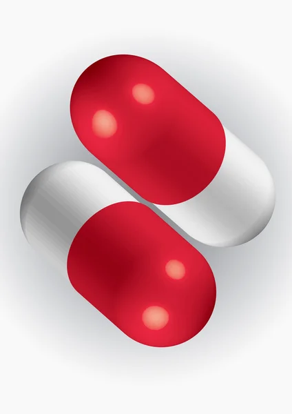 2 つのベクトルの白の丸薬 — ストックベクタ