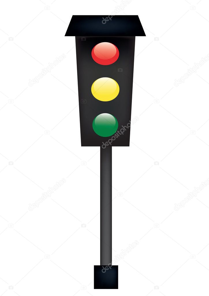 Traffic light on a white vector illustration