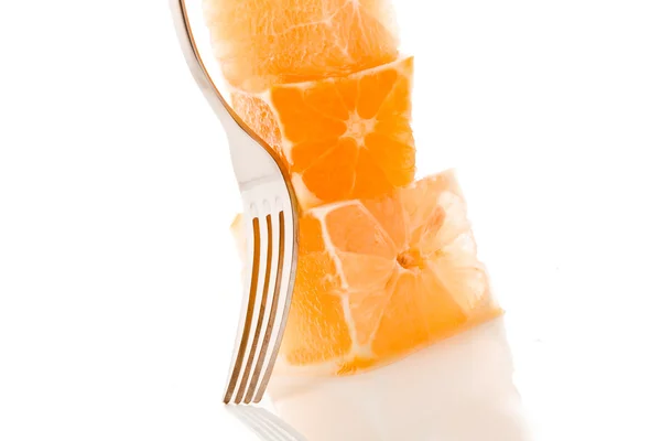 Gestapelte orangefarbene Würfel — Stockfoto