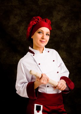 Chef with rolling pin clipart