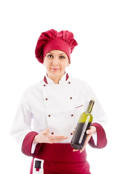 Chef Somelier con vino —  Fotos de Stock
