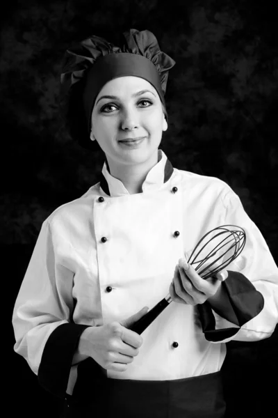 Šéfkuchař s bičem — Stockfoto
