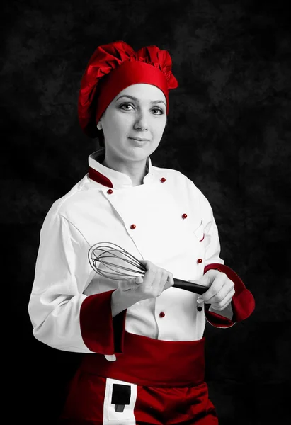 Шеф-кухар з батогом — стокове фото