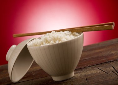 Rice with asian chopstick clipart