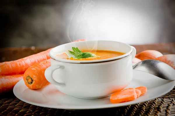 Морковный суп — стоковое фото