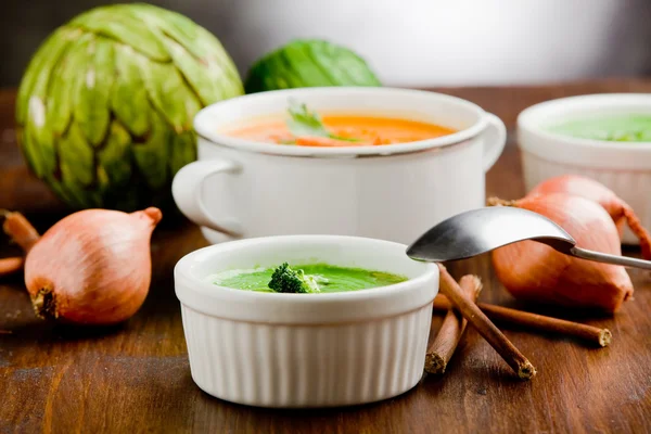 Vegetarische Suppen — Stockfoto