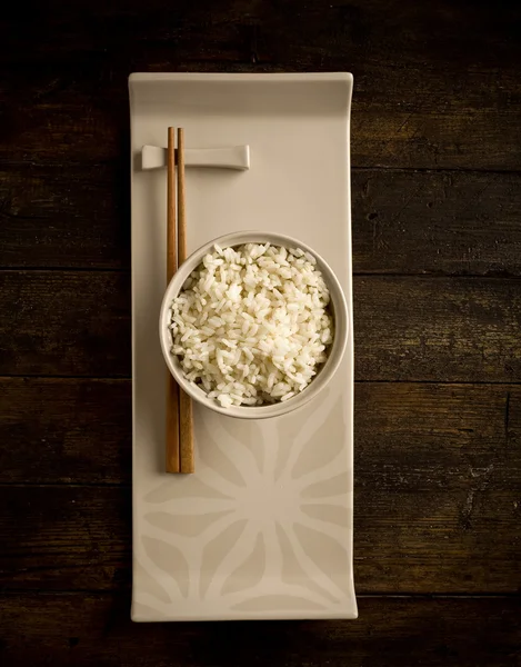Rice with asian chopstick — Stock Photo, Image