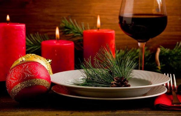 크리스마스 테이블 장식된 — 스톡 사진