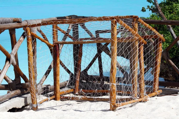 Zanzibar-nungwi: beach soccer célok — Stock Fotó