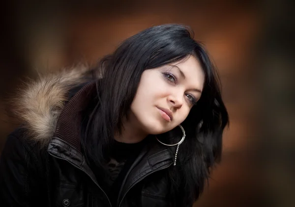Young woman in a jacket — Stock Photo, Image