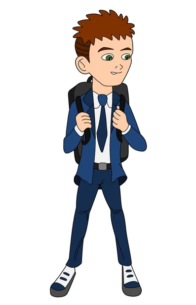 School boy in uniform cartoon — Stock Vector © maxiharmony #7910233