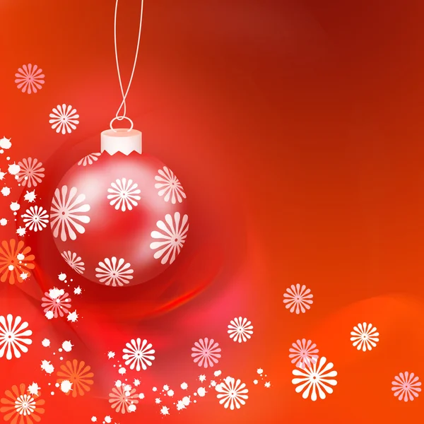 Christmas background with red bauble — Stock Photo, Image