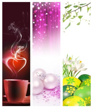 Holidays vertical banners clipart