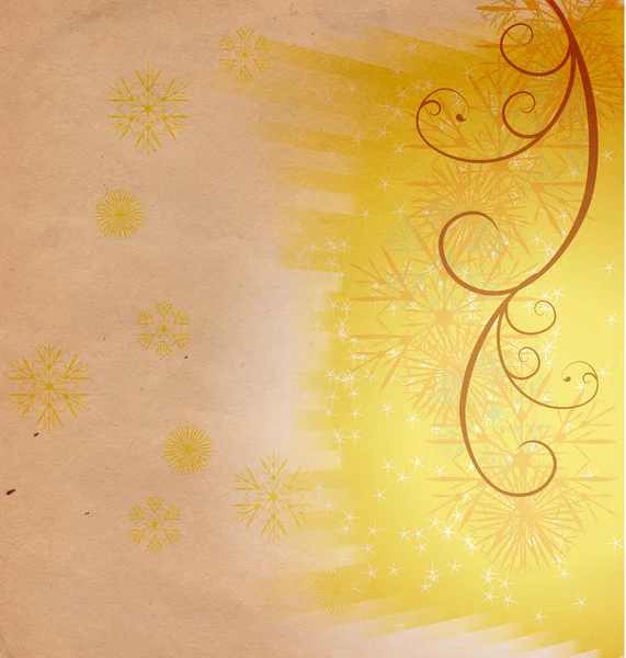 ビンテージ雪片のクリスマス カード — ストック写真
