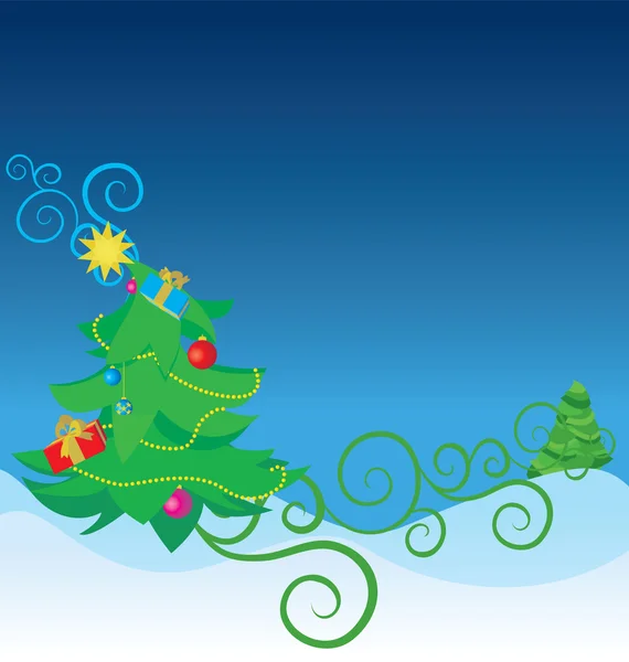 Kleur kerstboom illustratie — Stockfoto