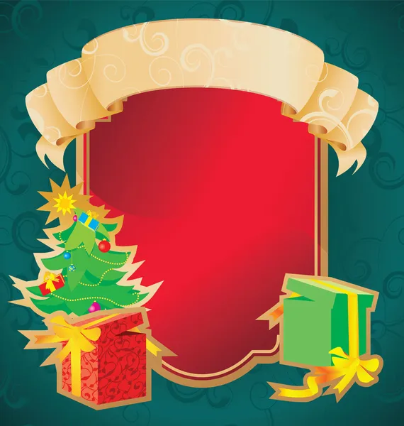 Karácsonyi keret banner és holiday dekorációk — Stock Fotó