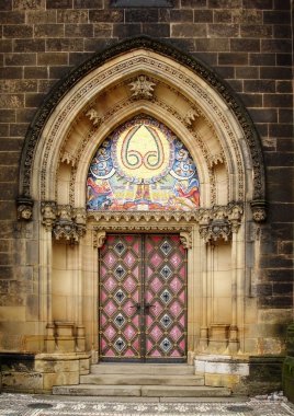 Old church door in Vishegrad, Prague clipart