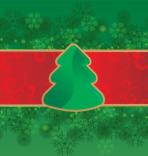 Christmas tree card background — Stock Vector
